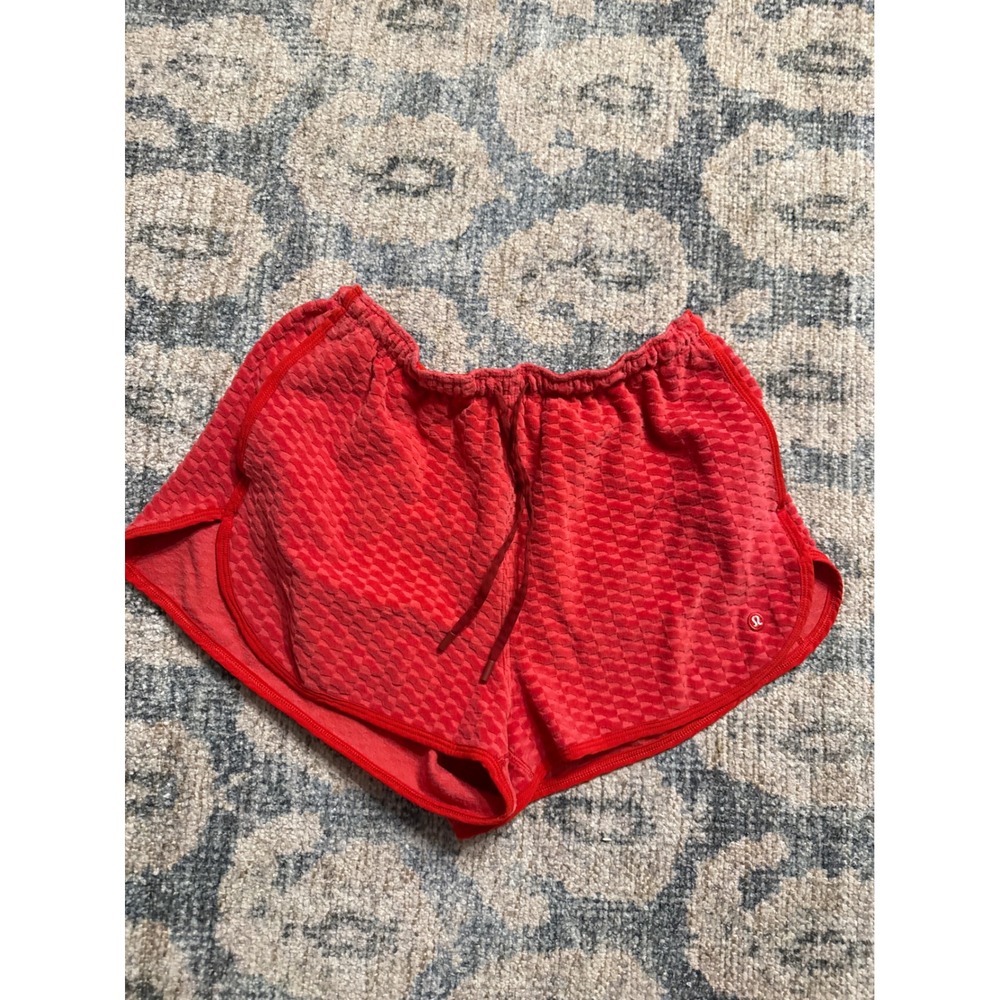 Lululemon Velvet Terry Slim Fit High Rise Short Red Medium Excellent Condition